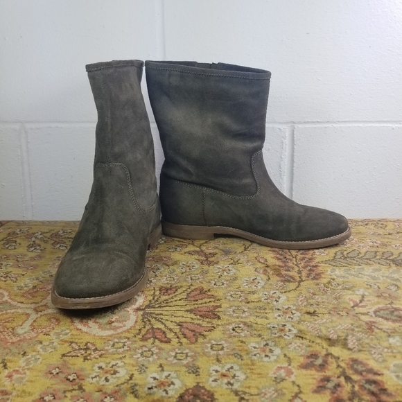 J. CREW Langston khaki suede mid calf boots - Picture 10 of 11